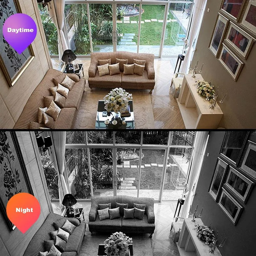 1080P Wifi Camera With Night Vision And Two-Way Voice - Smoke Alarm Bulb