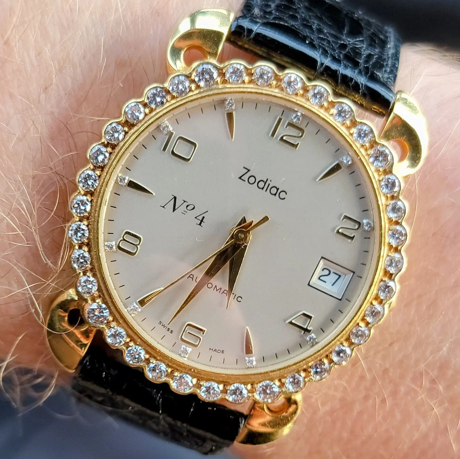 110th ZODIAC Anniversary Automatic Watch 18K Gold Diamond Bezel Limited Edition!