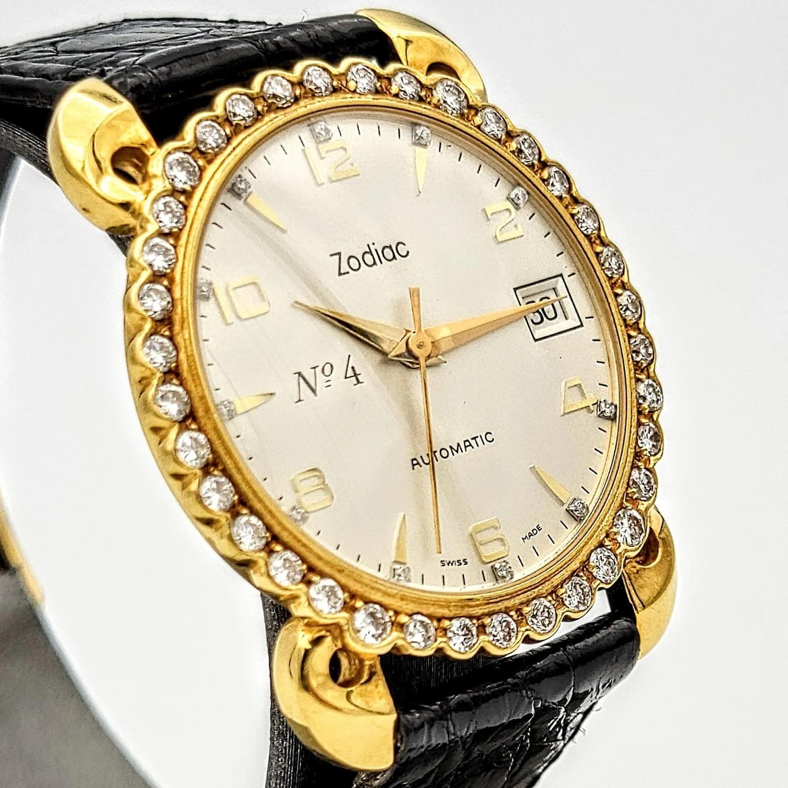 110th ZODIAC Anniversary Automatic Watch 18K Gold Diamond Bezel Limited Edition!