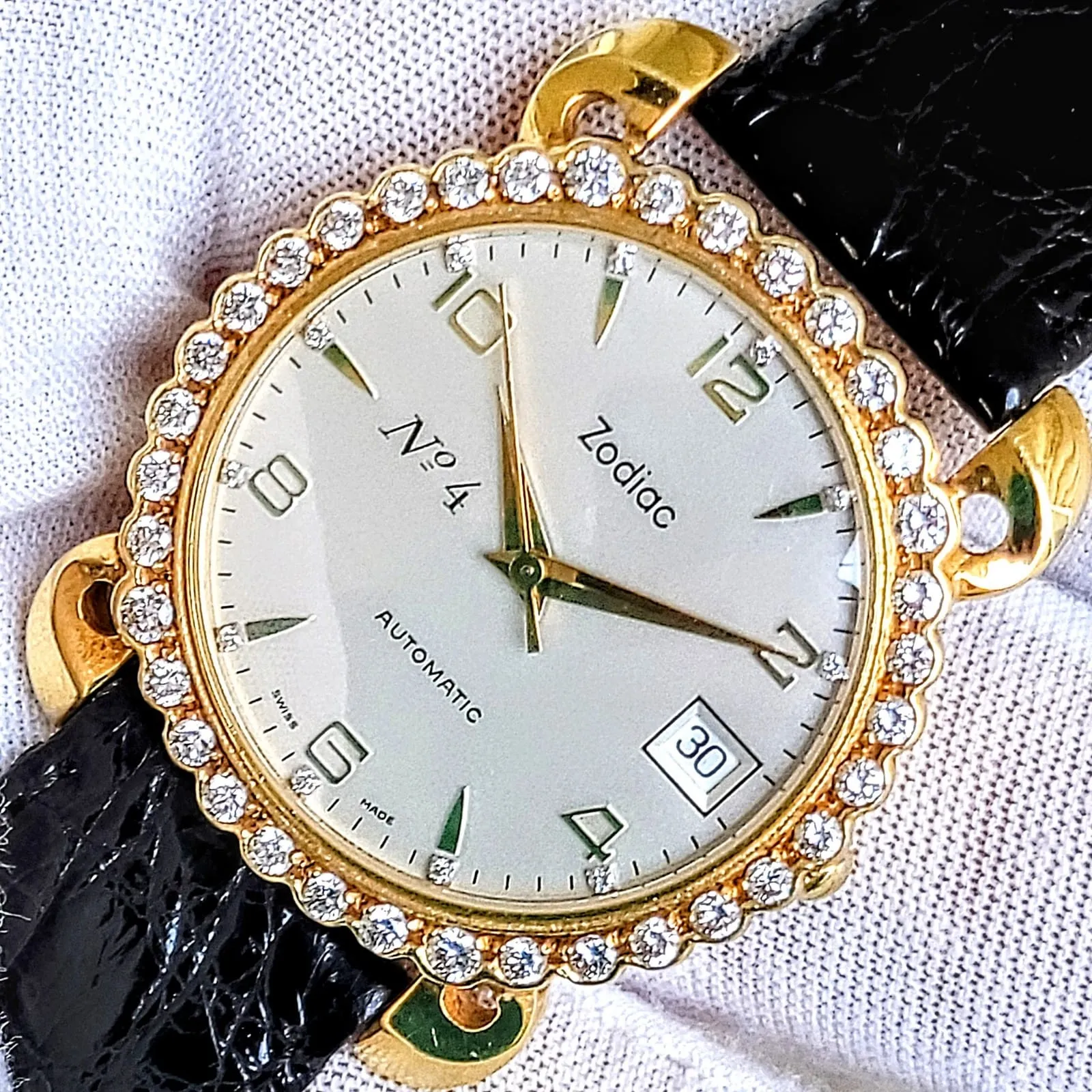 110th ZODIAC Anniversary Automatic Watch 18K Gold Diamond Bezel Limited Edition!