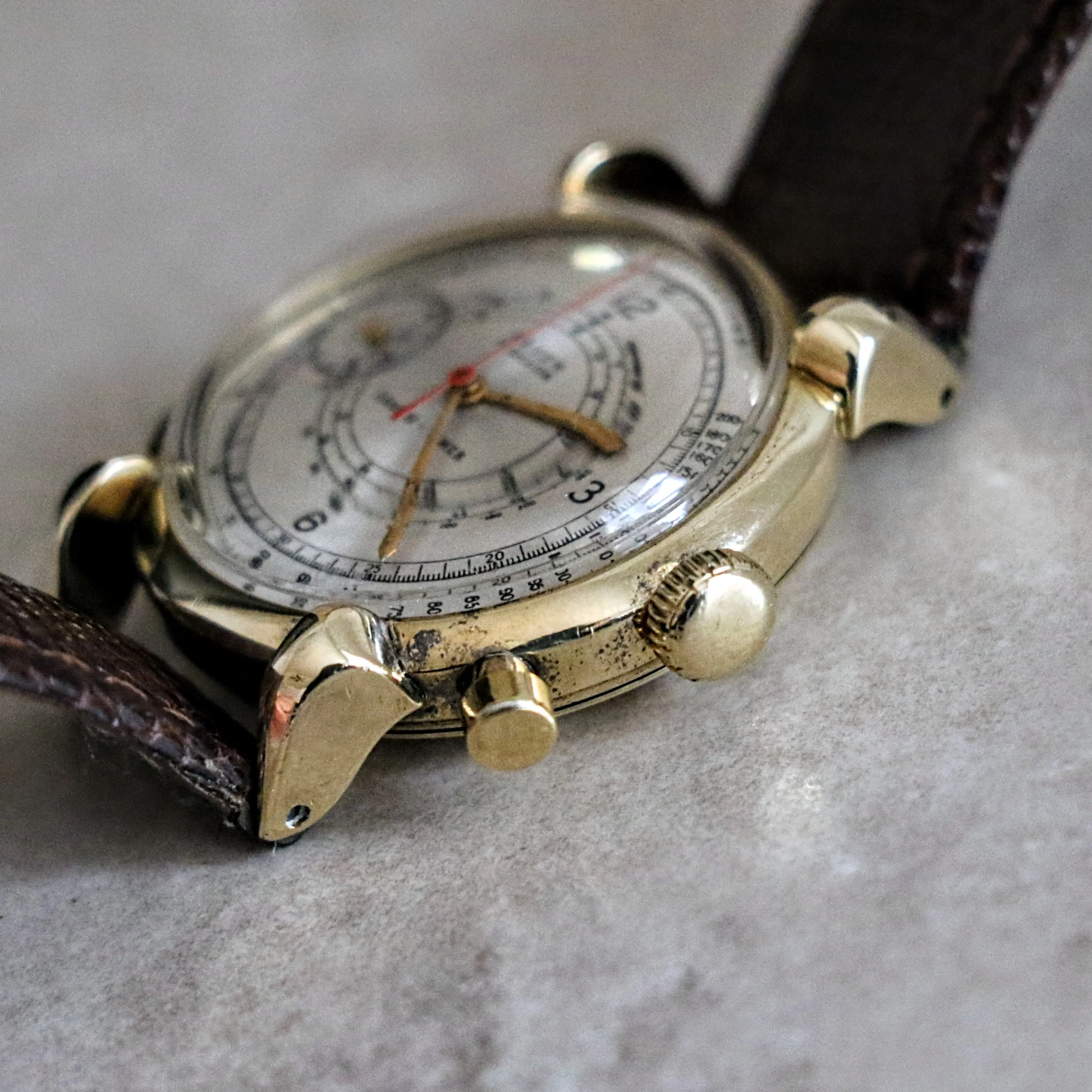 14K GOLD GRUEN Precision Chrono-Timer Wristwatch Doctors Pulsometer Vintage Watch