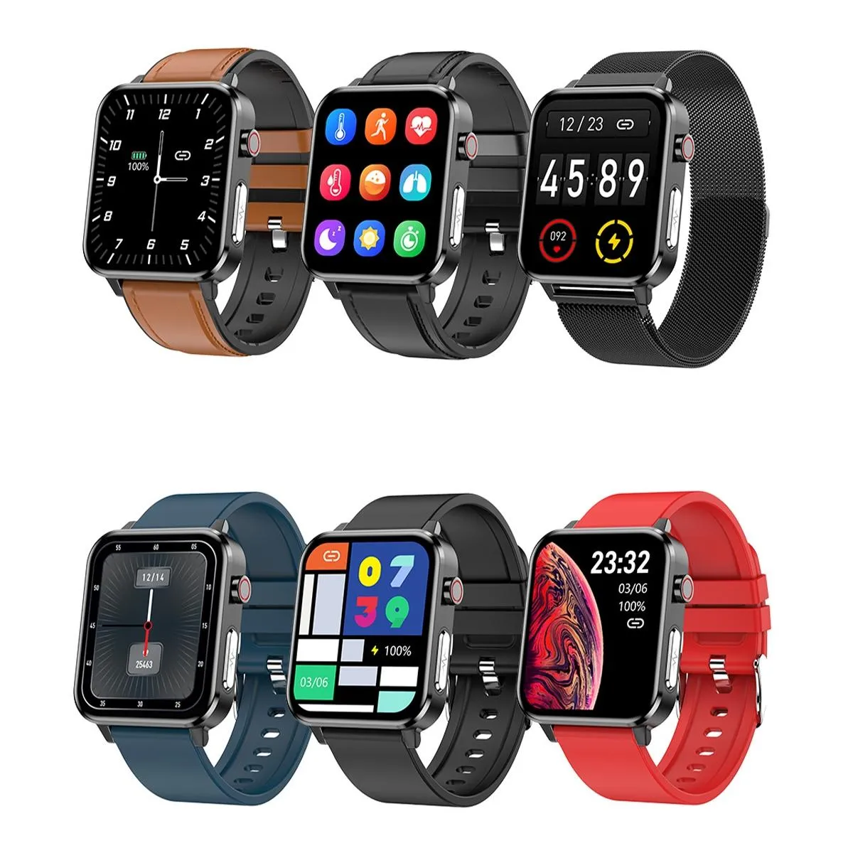 1.7 Inch Smart Bluetooth Watch With Heart Rate Monitor Blue