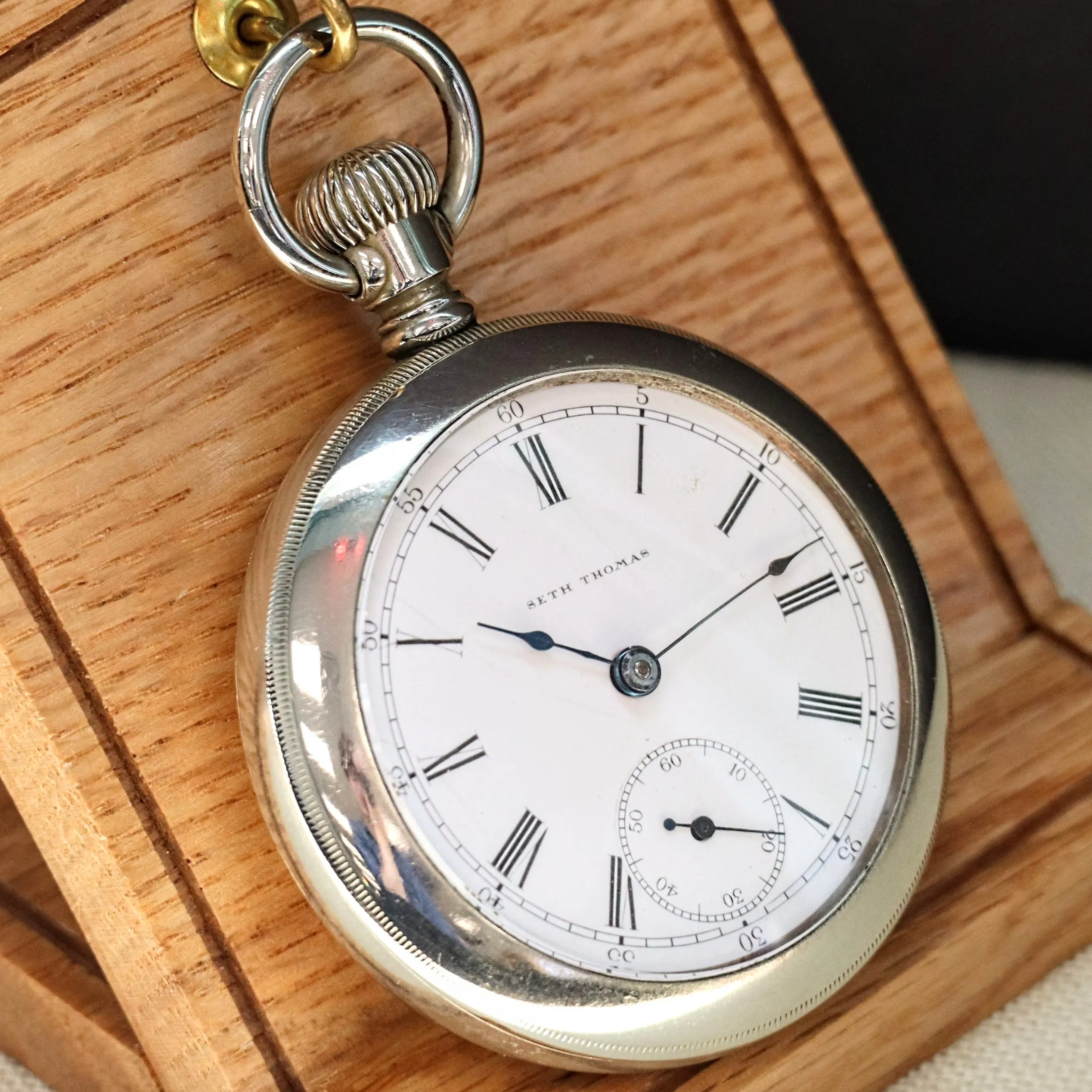 1900 SETH THOMAS Pocket Watch Openface 18s Grade 106 Lever Set 11 Jewels - Made in U.S.A.