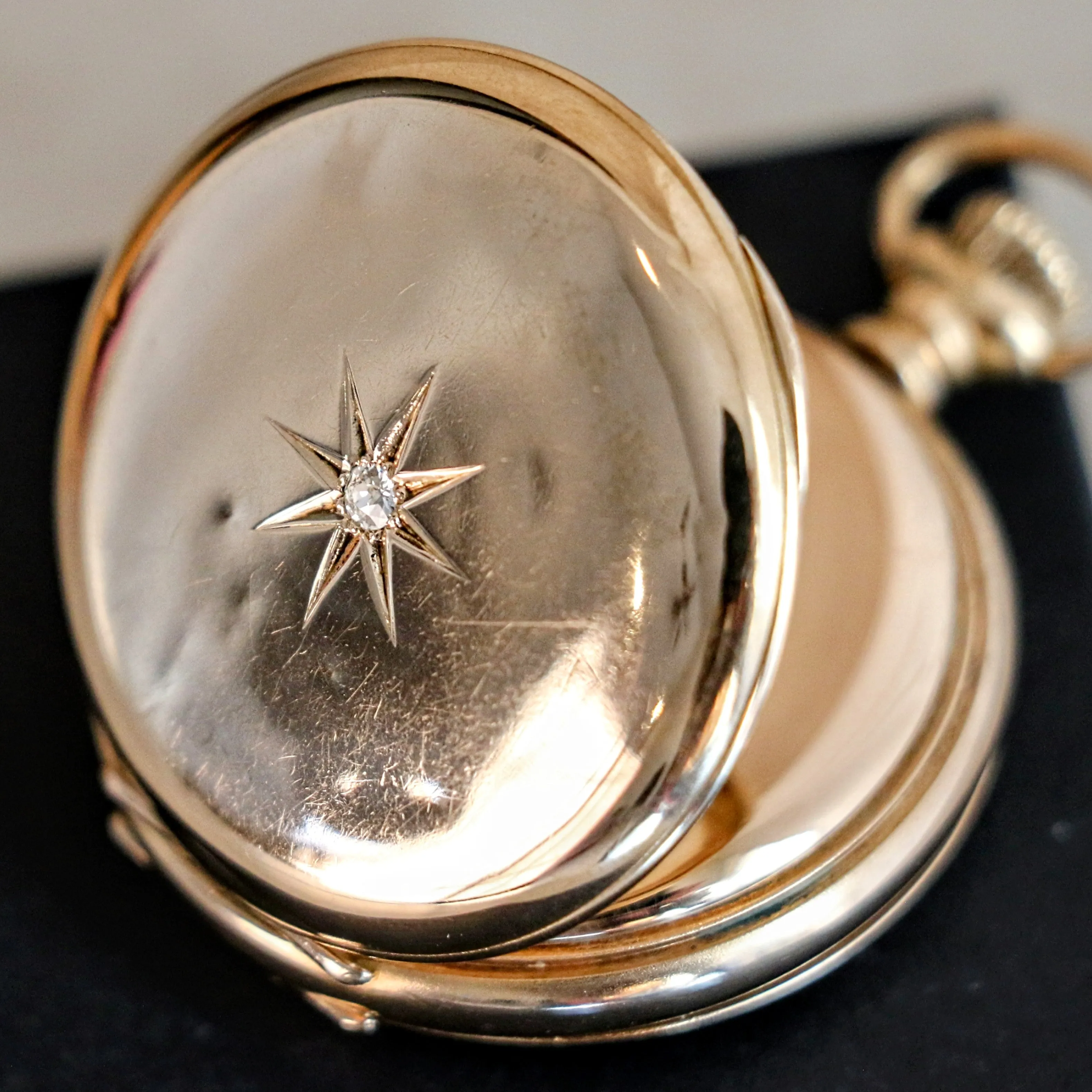 1901 ELGIN Pocket Watch Diamond 14K Solid Gold Model 2 Grade 216 Size 6s 15J Serial 9063142
