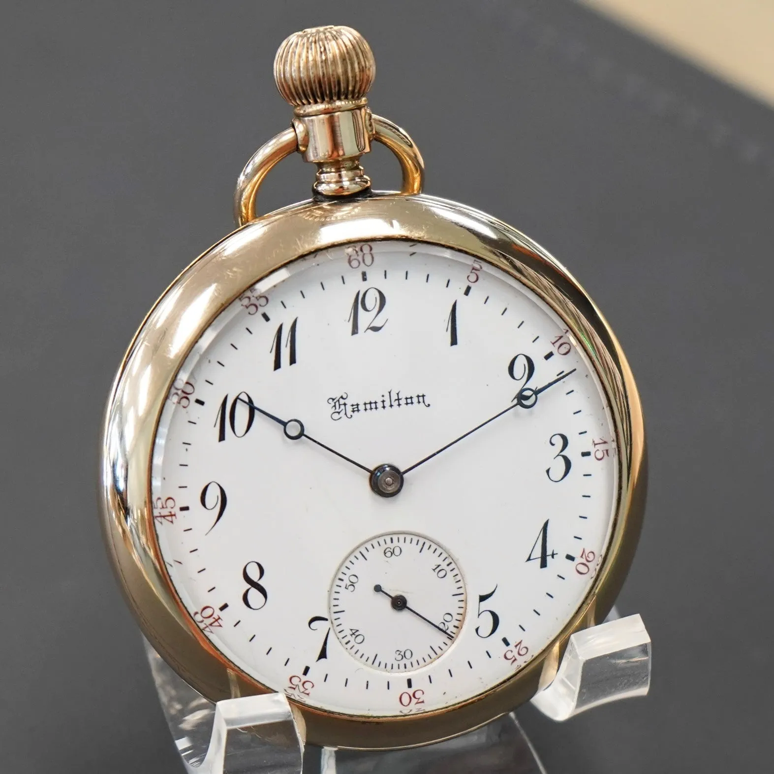 1911 HAMILTON Pocket Watch 16s Openface 17 Jewels Grade 974 Adjusted