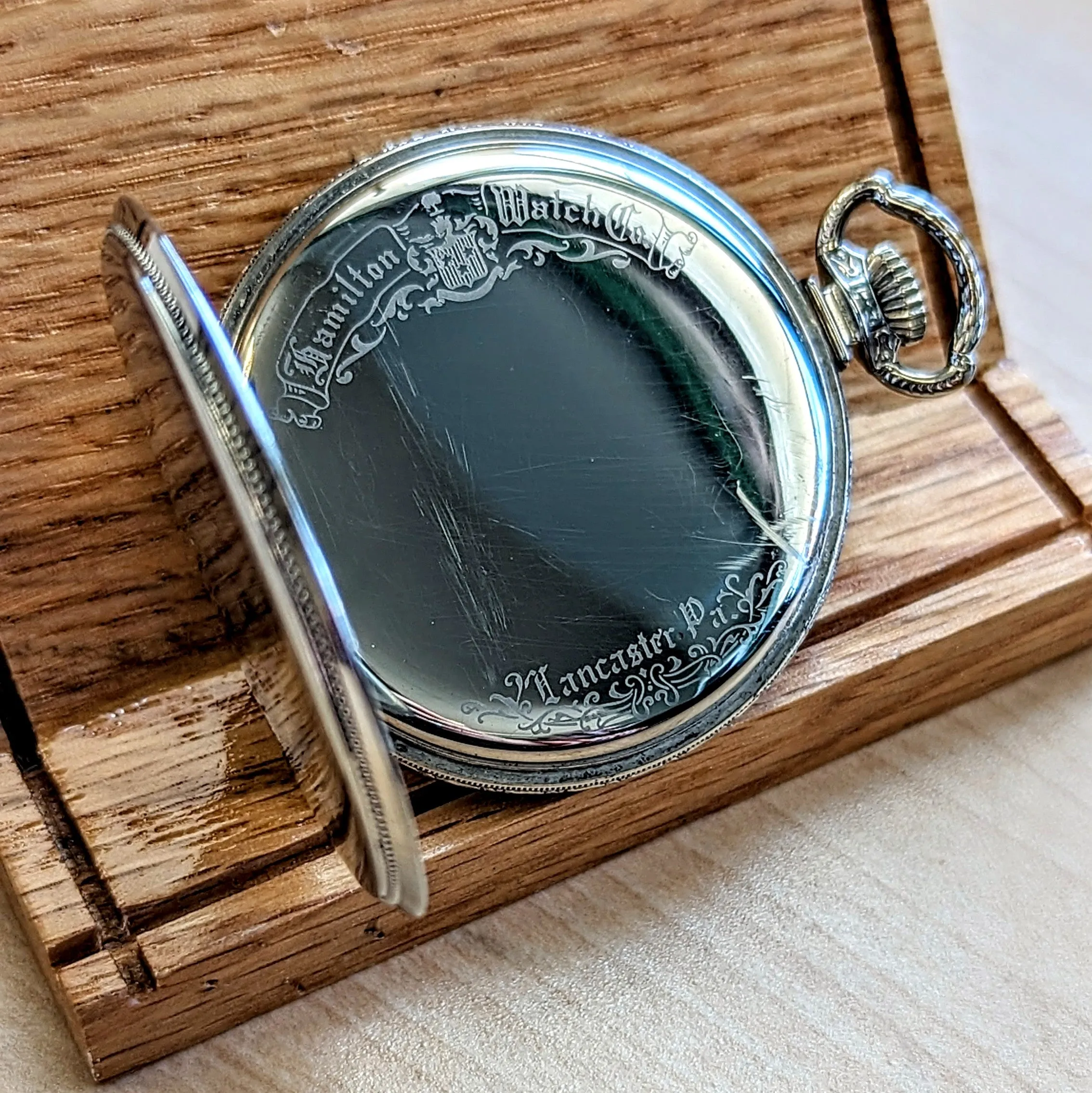 1928 HAMILTON Pocket Watch 17 Jewels Grade 912 U.S.A. Made 12s Engraved Case