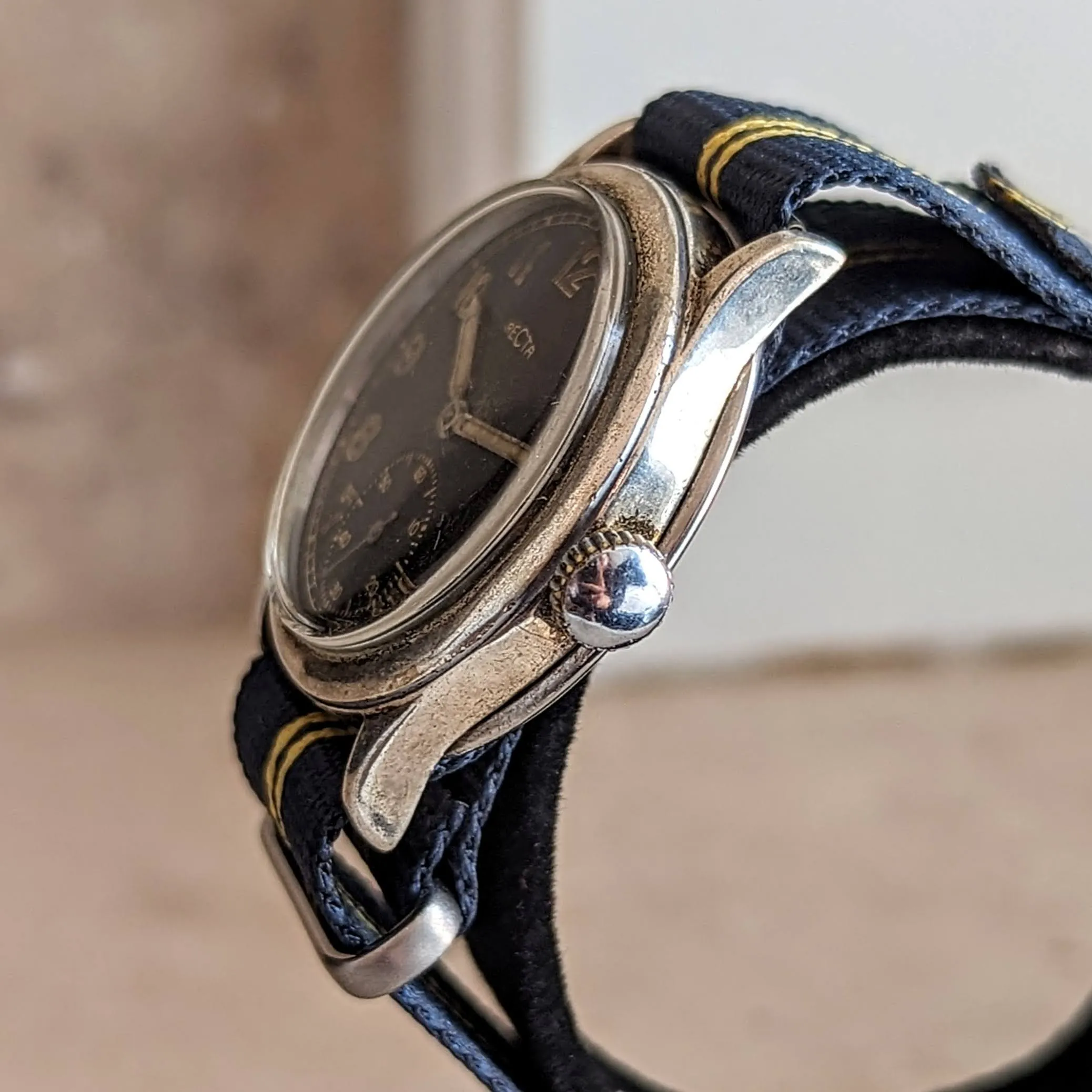 1940s RECTA Military DH Wristwatch Vintage German Army WWII Watch