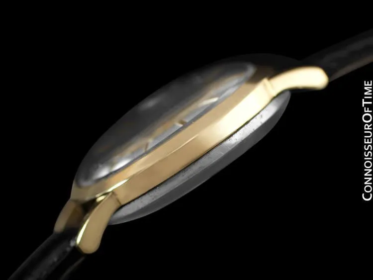 1960's Jaeger-LeCoultre Vintage Mens Memovox Alarm Reveil, Automatic - 18K Gold Plated & Stainless Steel