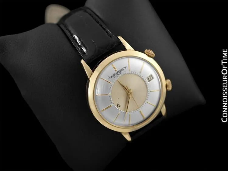 1960's Jaeger-LeCoultre Vintage Mens Memovox Alarm Reveil, Automatic - 18K Gold Plated & Stainless Steel