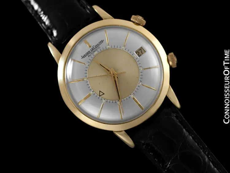 1960's Jaeger-LeCoultre Vintage Mens Memovox Alarm Reveil, Automatic - 18K Gold Plated & Stainless Steel