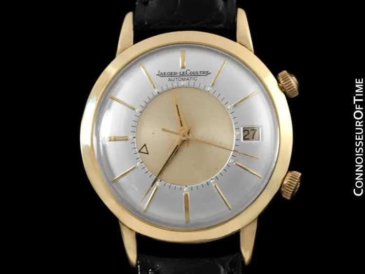 1960's Jaeger-LeCoultre Vintage Mens Memovox Alarm Reveil, Automatic - 18K Gold Plated & Stainless Steel