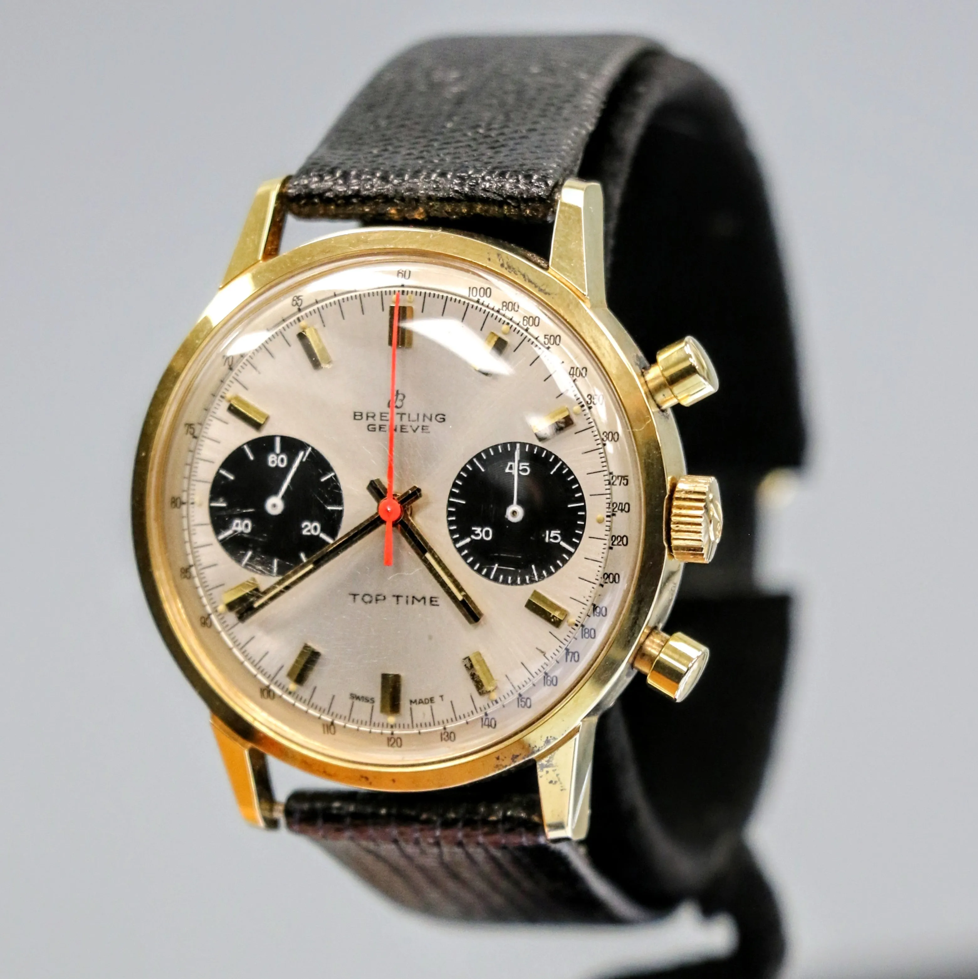 1965 BREITLING Top Time Chronograph Wristwatch Ref. 2000-33 Panda Dial Watch