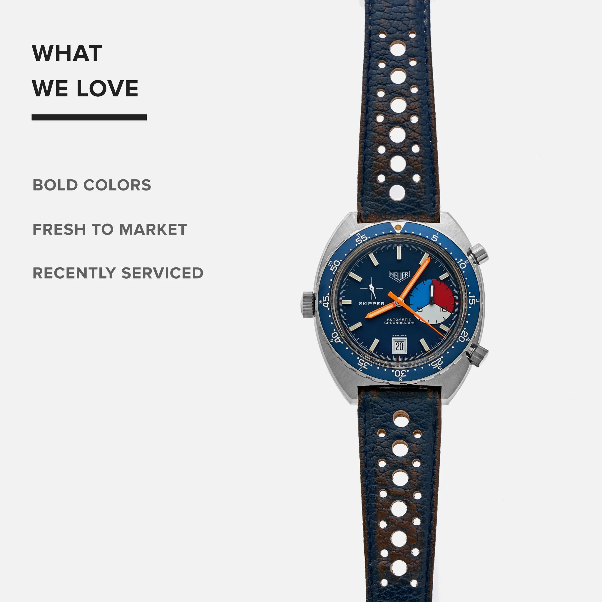 1972 Heuer Skipper Ref. 1564 With Original Strap And Buckle