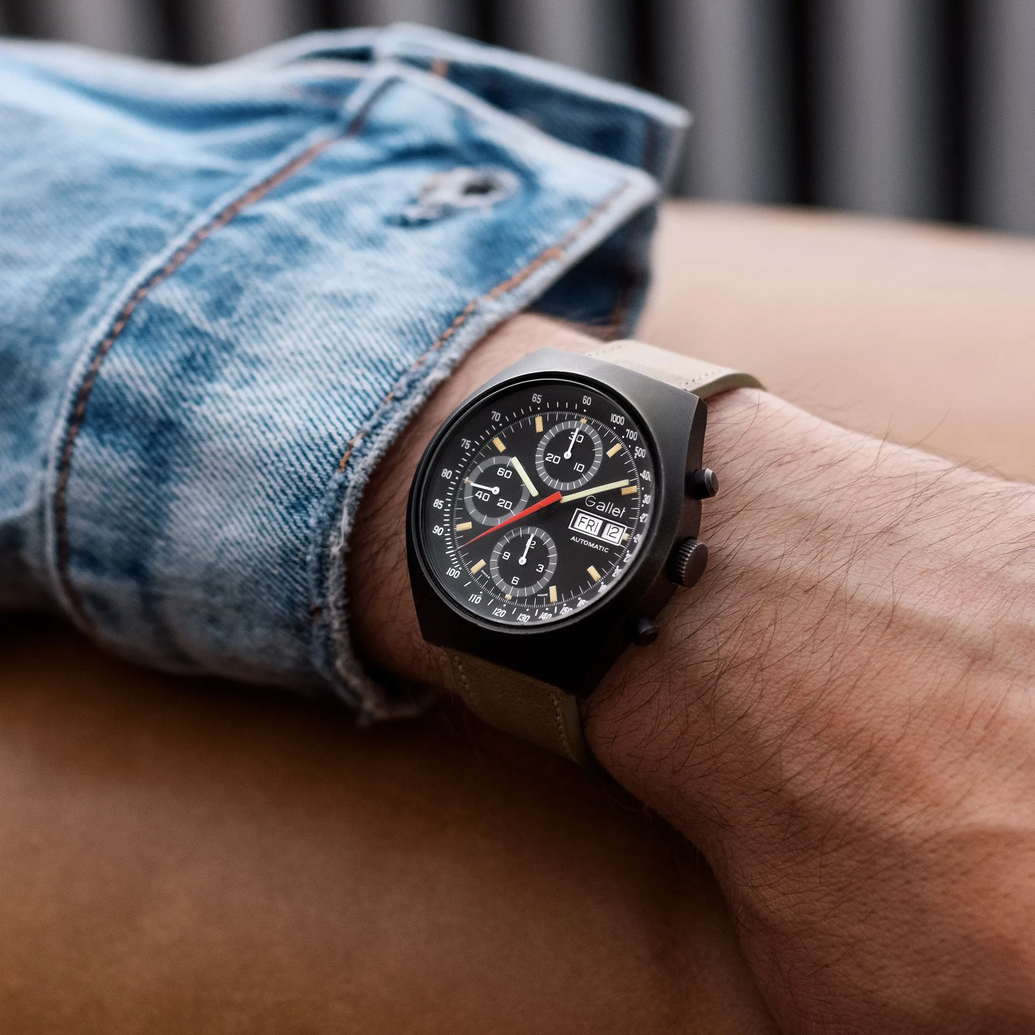 1980s Gallet Multichron 12 Chronograph In PVD