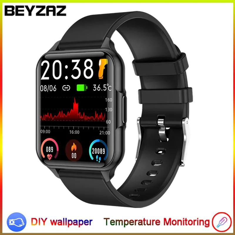 2022 New Body Temperature Smart Watch Men Blood Oxygen Monitoring Sports Fitness Watch Men's Custom Dial Smart Watch for Xiaomi