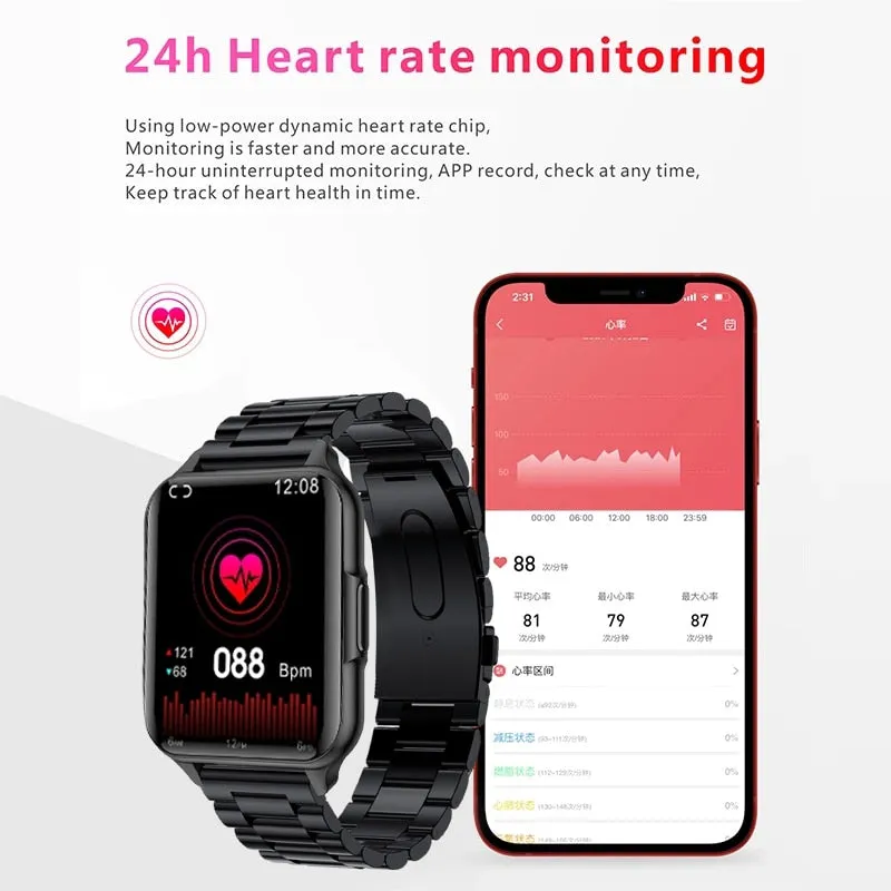 2022 New Body Temperature Smart Watch Men Blood Oxygen Monitoring Sports Fitness Watch Men's Custom Dial Smart Watch for Xiaomi