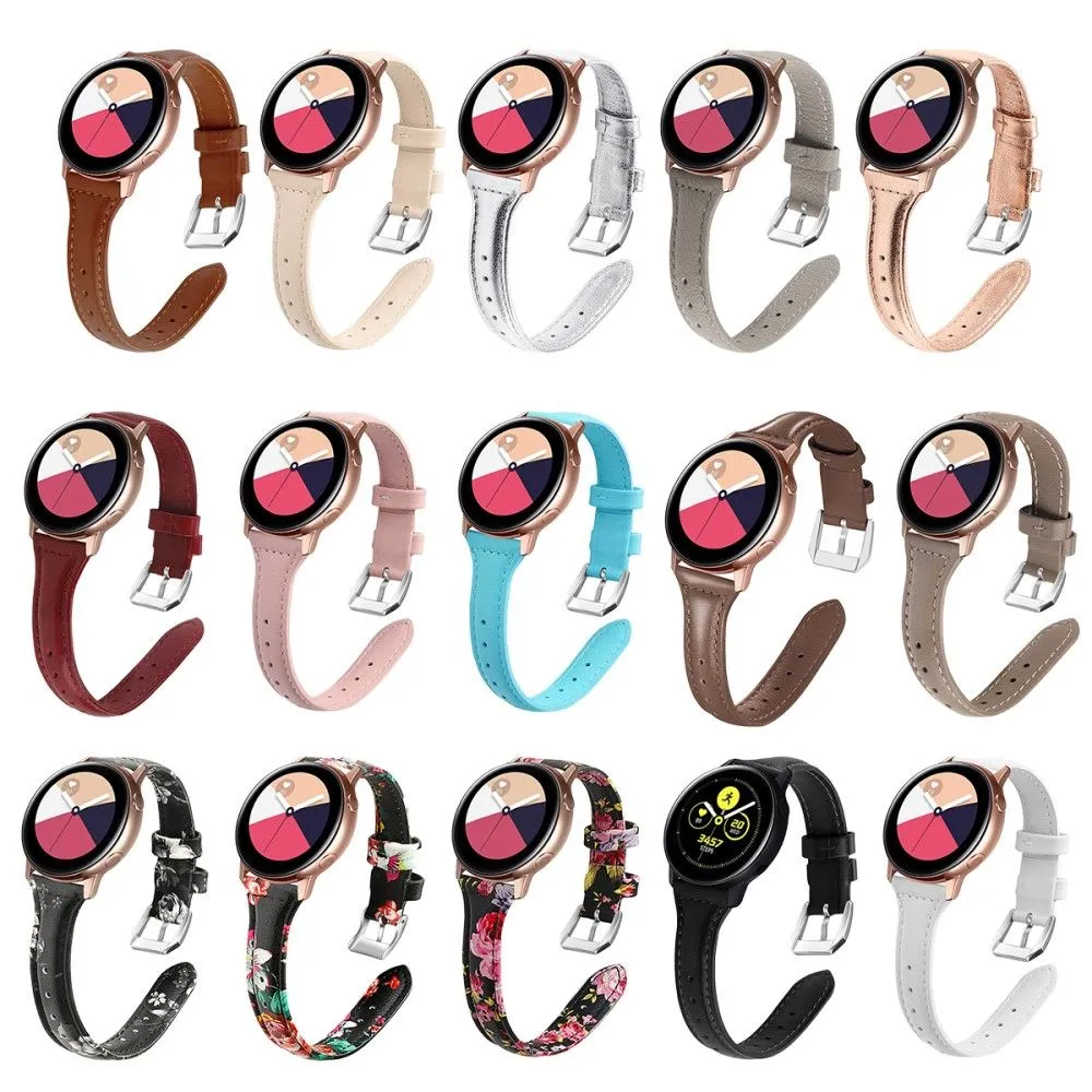 20mm Universal simple genuine leather watch strap with - Rose Pink
