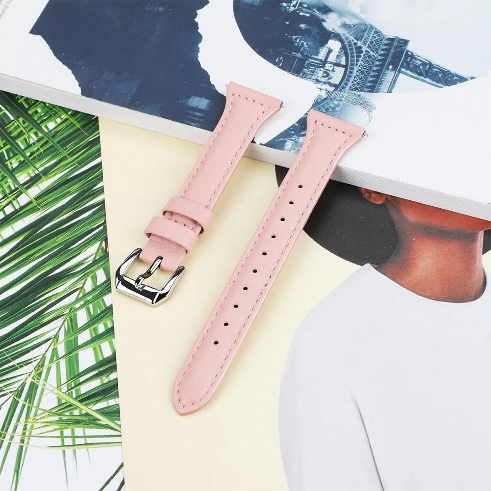 20mm Universal simple genuine leather watch strap with - Rose Pink