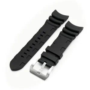 26mm Q.R. Firewave Resilient Curved End FKM rubber Watch Strap, Black