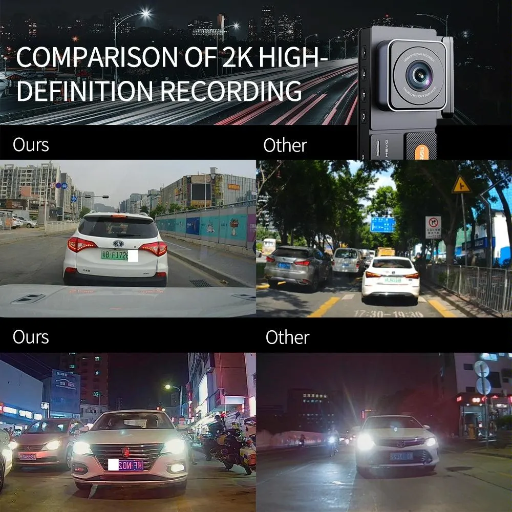2k Hd Night Vision Car Recorder with Wifi and Single Recording