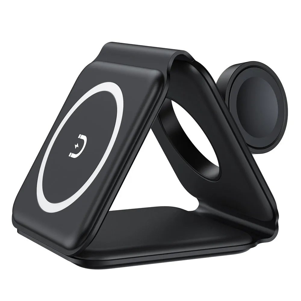 3 in 1 Foldable Wireless Charger Magnetic Fast Wireless Charging Station Black