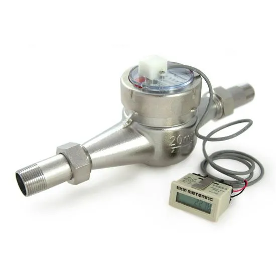3/4 Inch Vertical Water Meter - Stainless Steel, NSF 61, High Definition, Pulse Output
