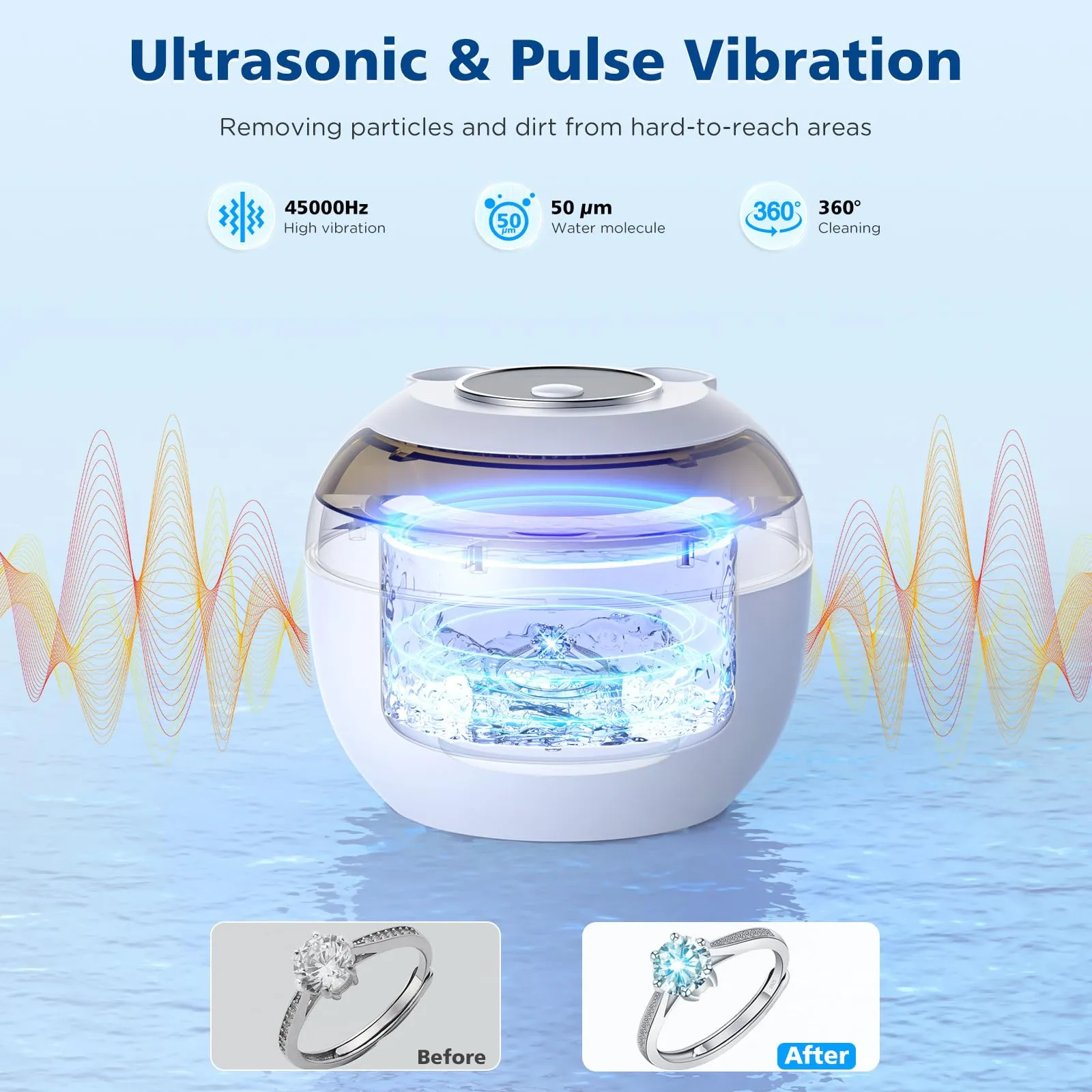 45kHz Ultrasonic Retainer Cleaner Machine, 200ML Denture Cleaner, 4 Modes with Digital Timer Mouth Guard Cleaner for Aligner, Night guard, Braces, Toothbrush, Jewelry and More