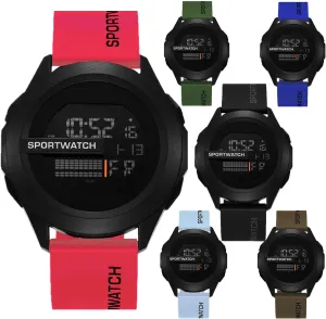 6 Pack Men's Digital Sports Watches 50M Waterproof Outdoor Military Tactical Army LED Backlight Stopwatch Rubber Wrist Watch Wholesales Assorted Set