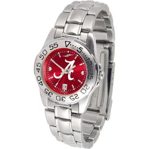 Alabama Crimson Tide Ladies AnoChrome  Steel Band Sports Watch