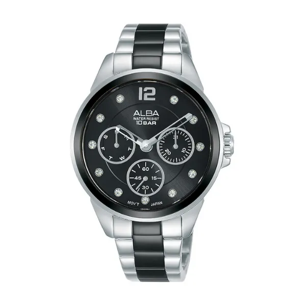 Alba Lady Active Blk Dial Blk & Silver Brac - Ap6631X1