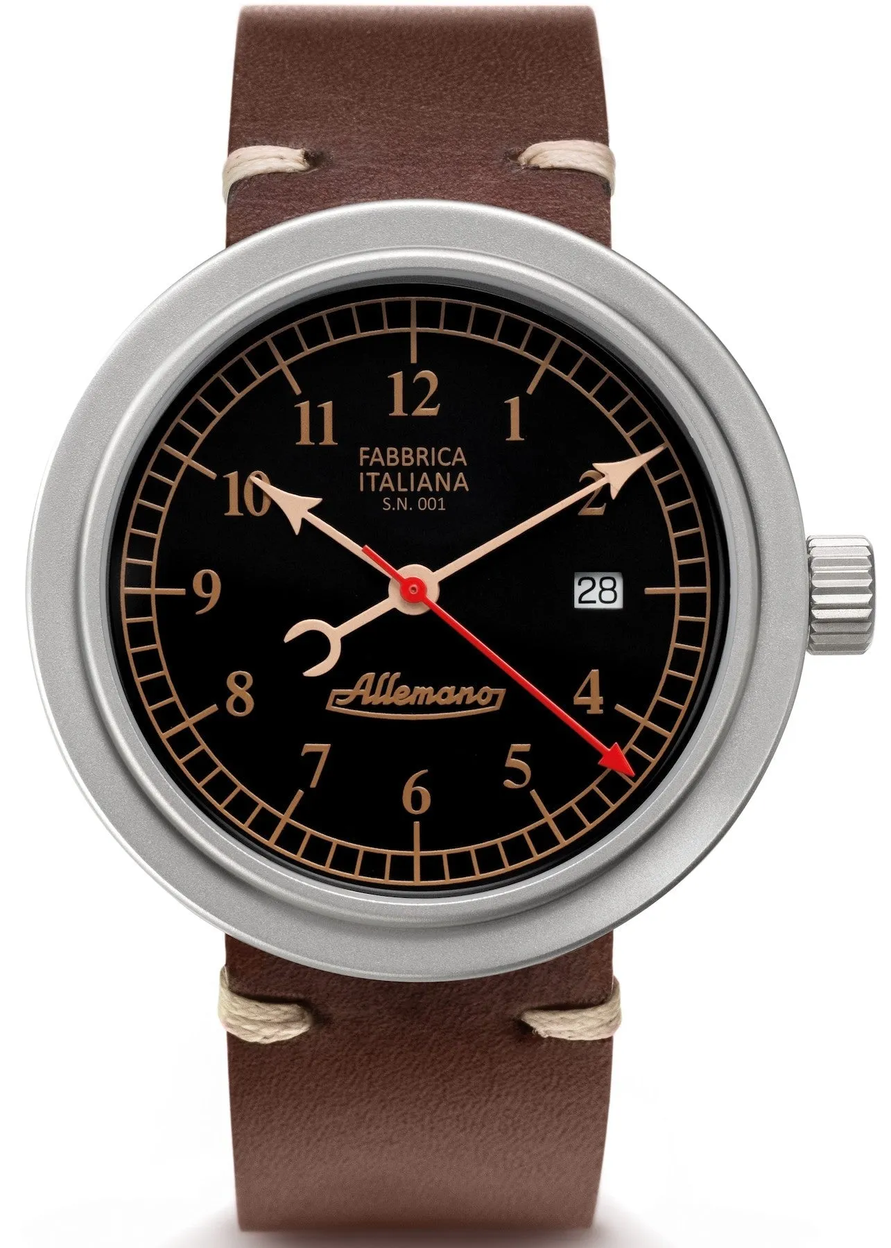 Allemano Watch Day Black Sandblasted Case