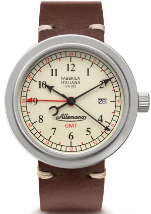 Allemano Watch GMT Antique White Sandblasted Case