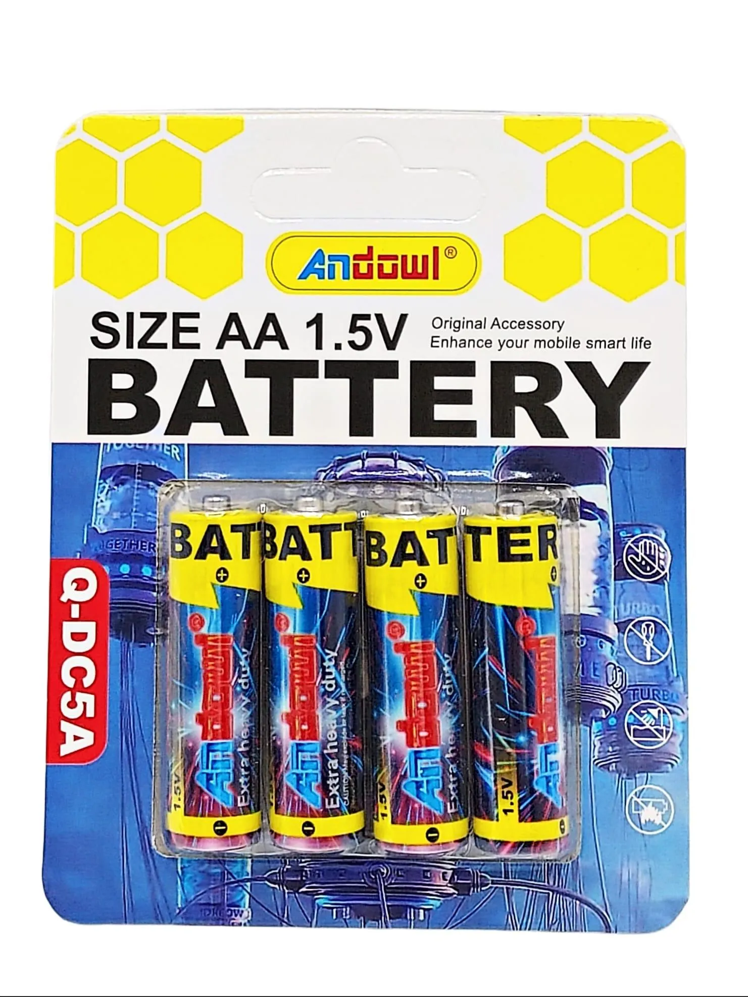 ANDOWL ALKALINE AA BATTERY, 1.5V - 4's - Q-DC5A