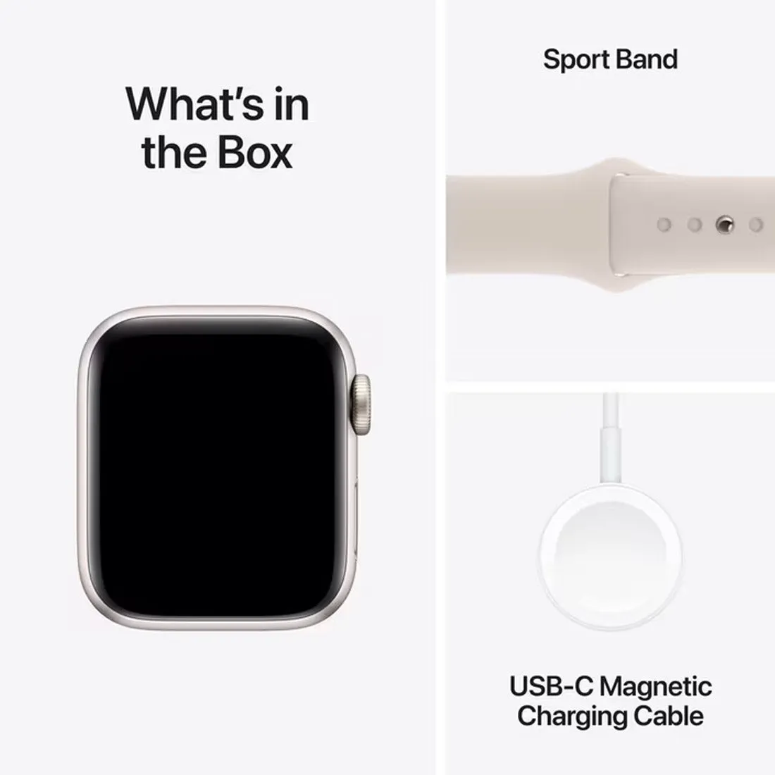 Apple Watch SE 40mm Aluminium Case GPS   Cellular Sport Band - Starlight - Open Never Used - AU Version