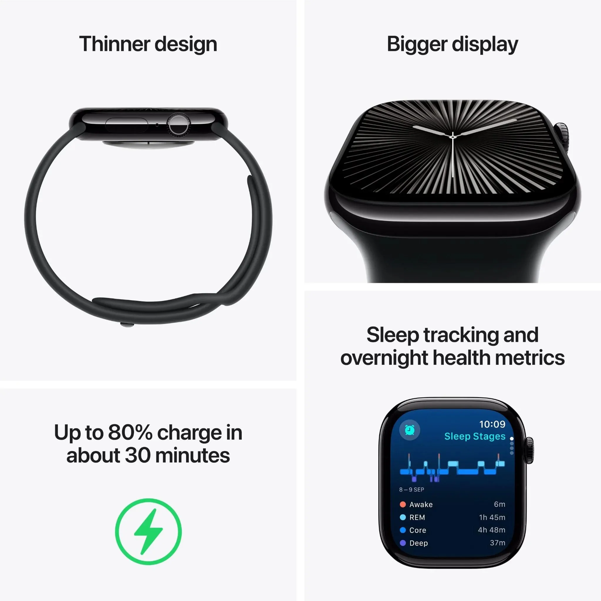 Apple Watch Series 10 46mm Jet Black Aluminium Case GPS   Cellular Sport Loop AU Version (Box Damage)