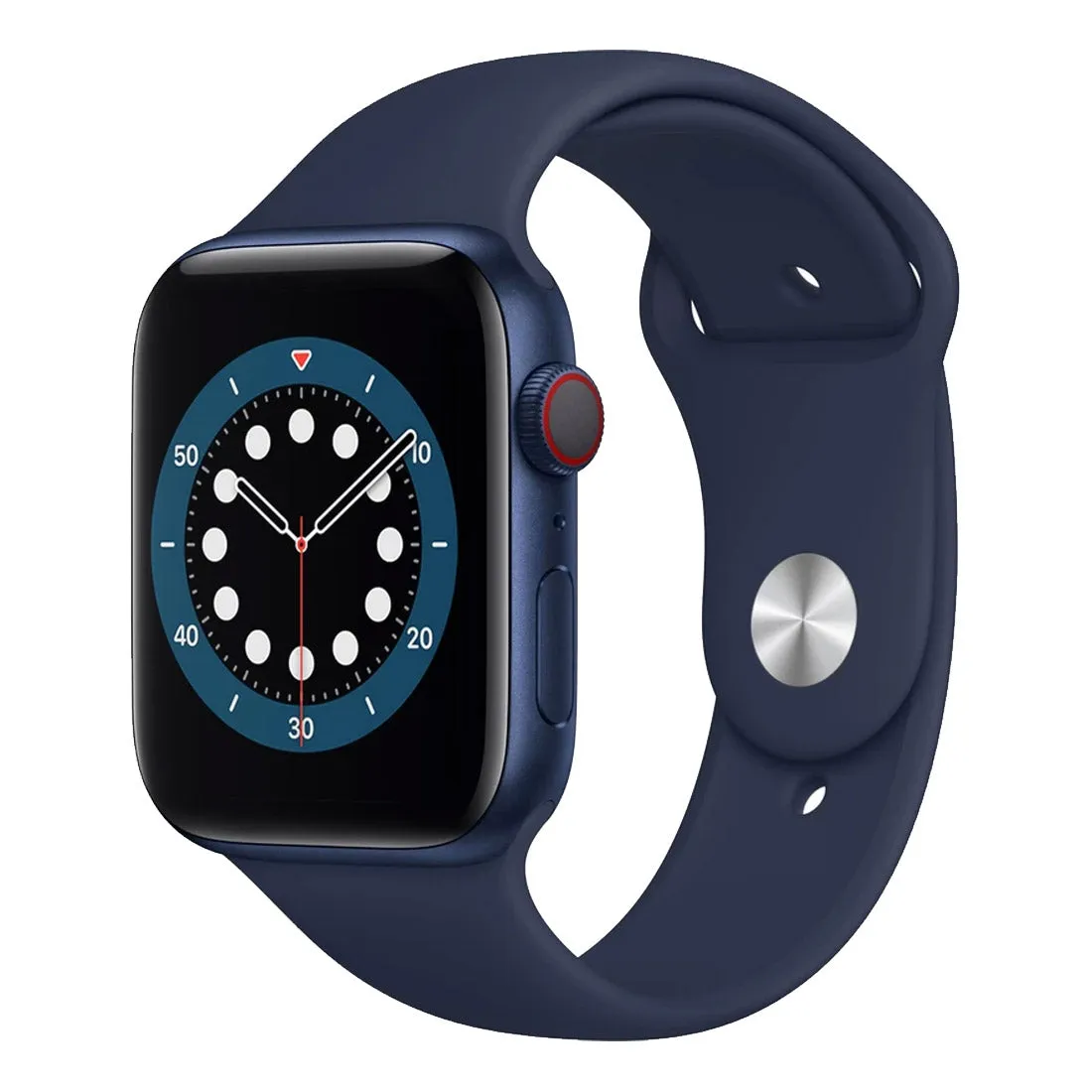 Apple Watch Series 6 44mm Blue Aluminium Case w/ Navy Sport Band (GPS   Cellular) Refurbished (Grade-B)