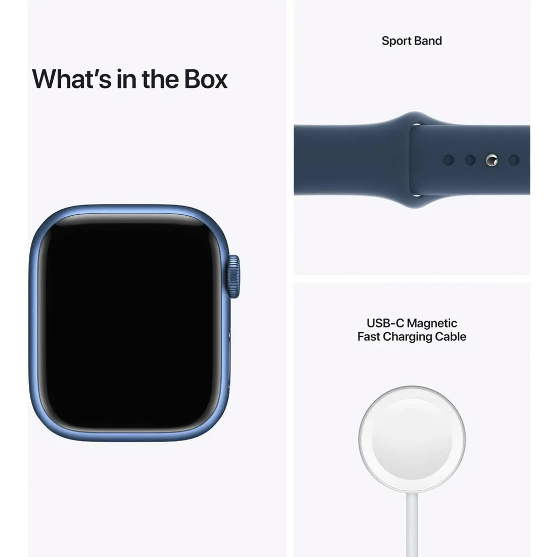Apple Watch Series 7 45mm Aluminium Case With Sport Band GPS   Cellular - Blue - Open Never Used - AU Version