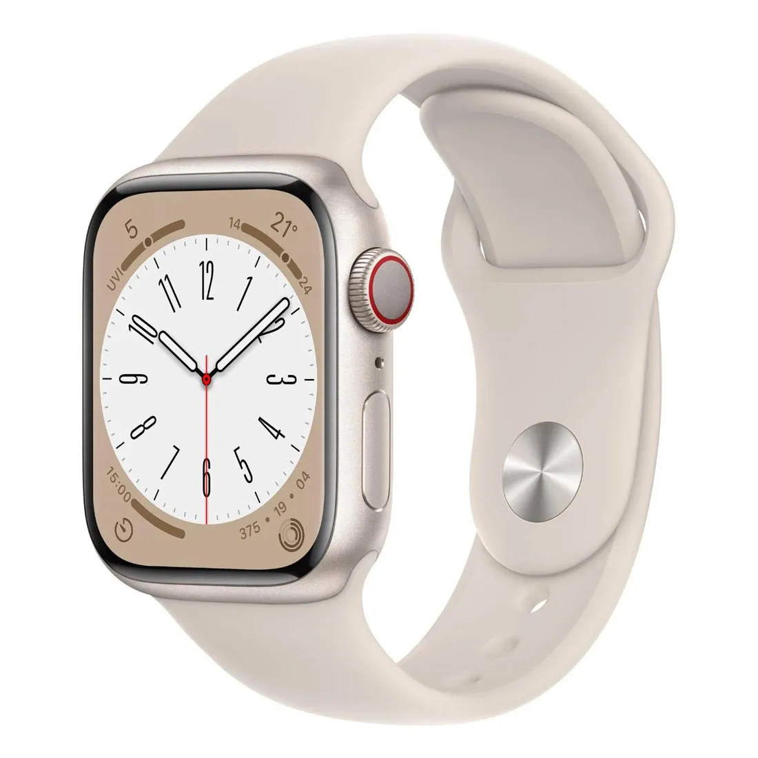 Apple Watch Series 8 GPS   Cellular 45mm Starlight Aluminium Case w/ Starlight Sport Band ( Open Never Used )