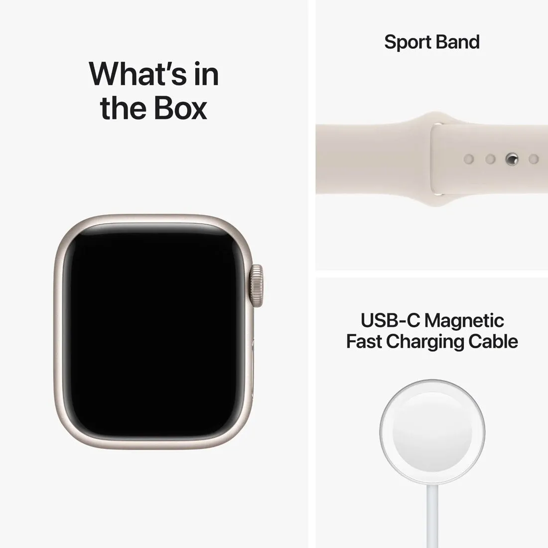 Apple Watch Series 8 GPS   Cellular 45mm Starlight Aluminium Case w/ Starlight Sport Band ( Open Never Used )