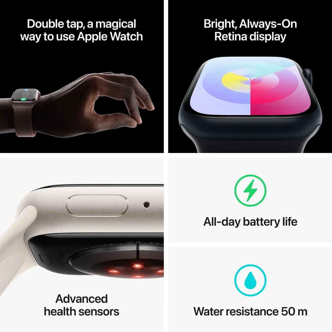 Apple Watch Series 9 45mm Starlight Aluminium Case GPS   Cellular (M/L)