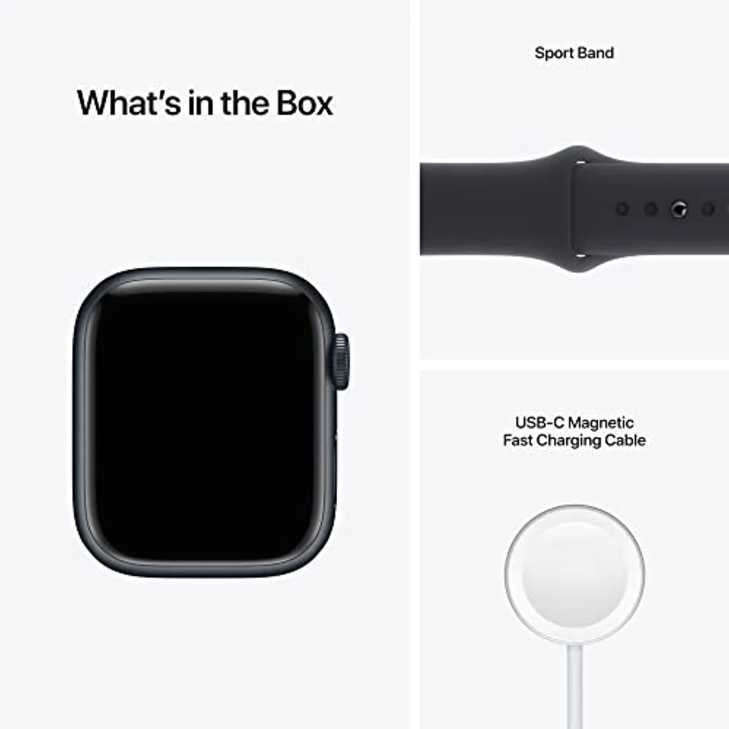 Apple Watch Series 7 [GPS 41mm] Smart Watch w/ Midnight Aluminum Case with Midnight Sport Band. Fitness Tracker, Blood Oxygen & ECG Apps, Always-On Retina Display, Water Resistant
