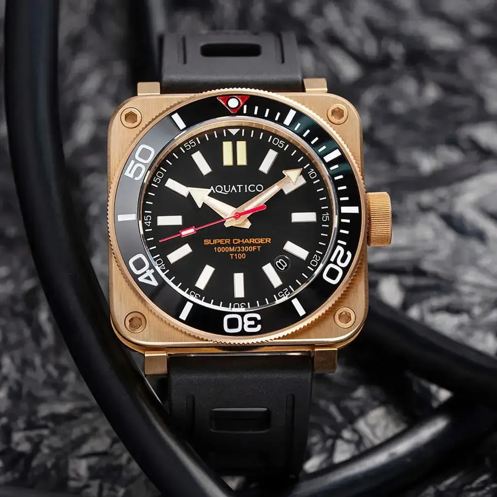 Aquatico Super Charger Bronze Black Dial Watch (NH35)