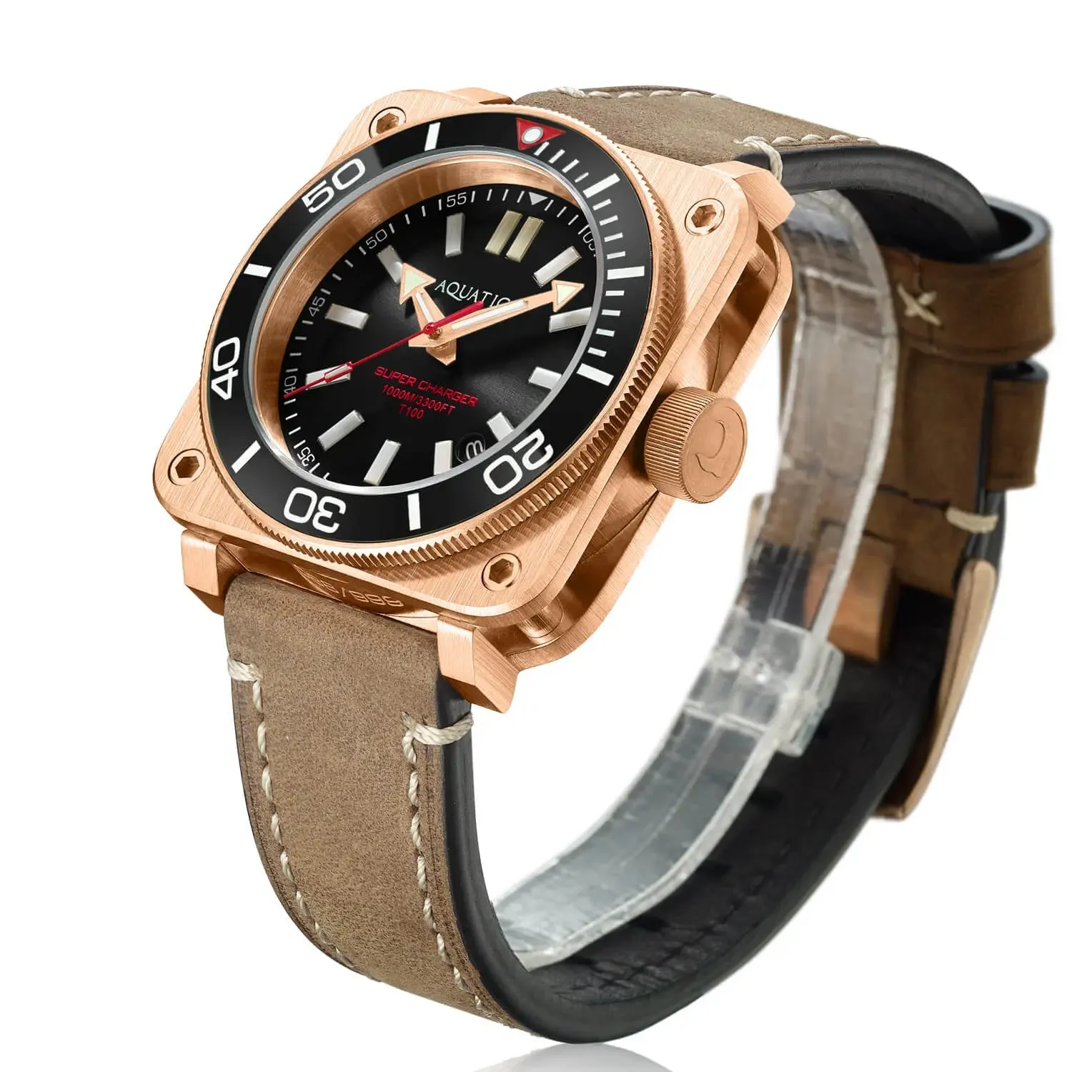 Aquatico Super Charger Bronze Black Dial Watch (NH35)