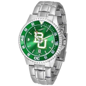 Baylor Bears Mens Competitor AnoChrome Steel Band Watch w/ Colored Bezel