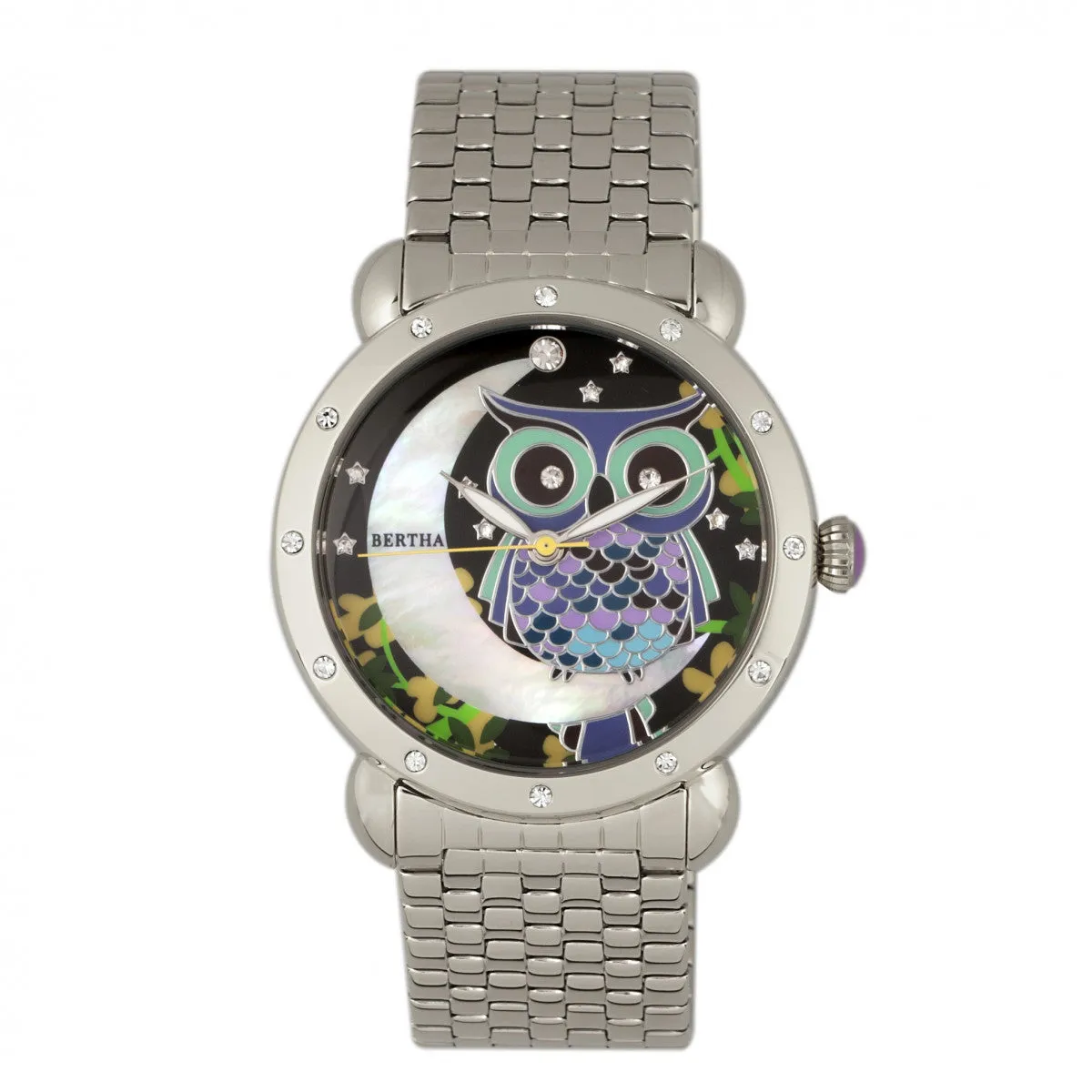 Bertha Ashley MOP Ladies Bracelet Watch - Silver