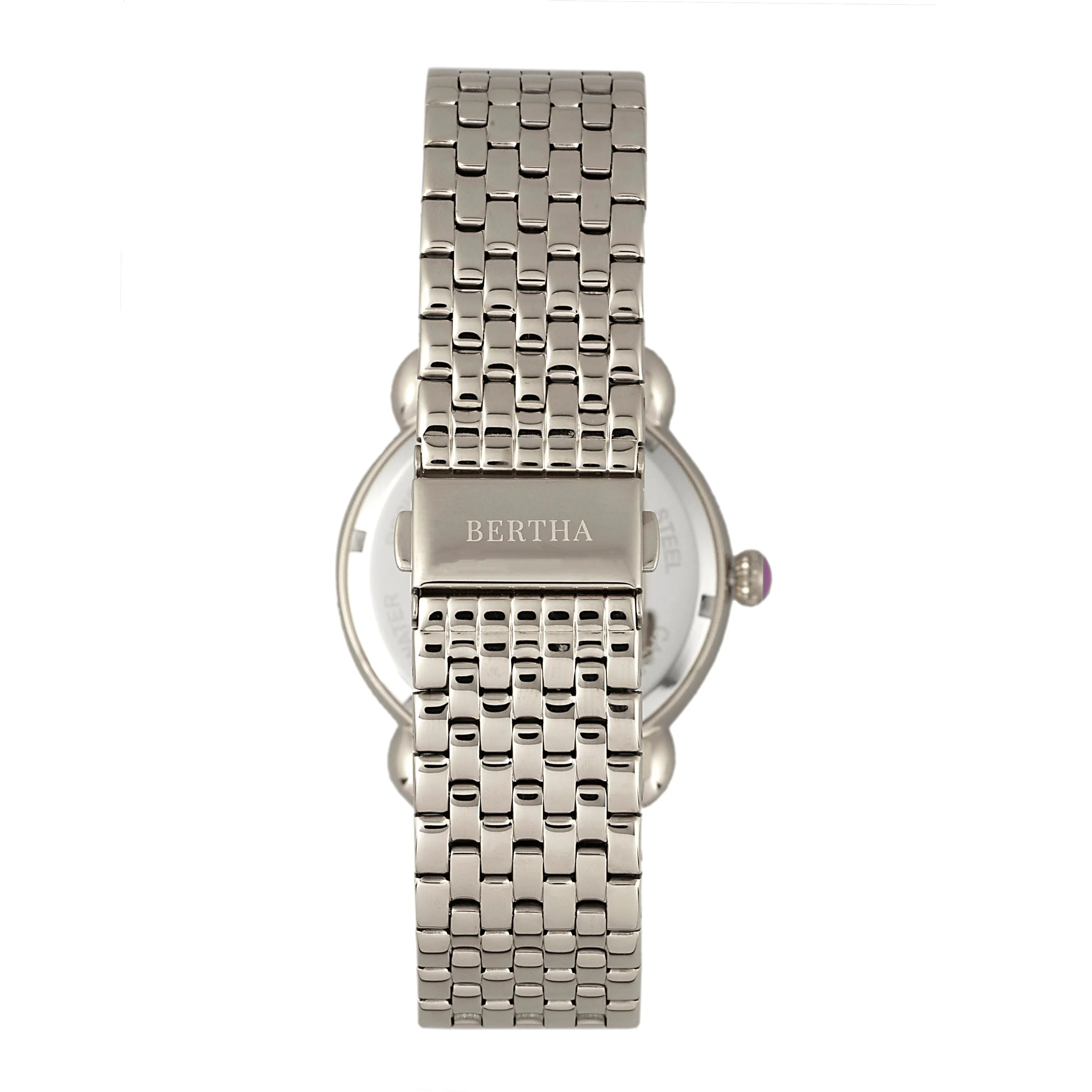 Bertha Ashley MOP Ladies Bracelet Watch - Silver