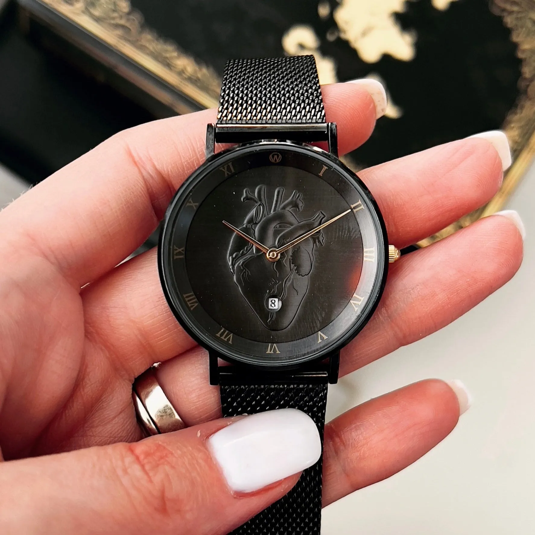 Black Heart Waterproof Watch