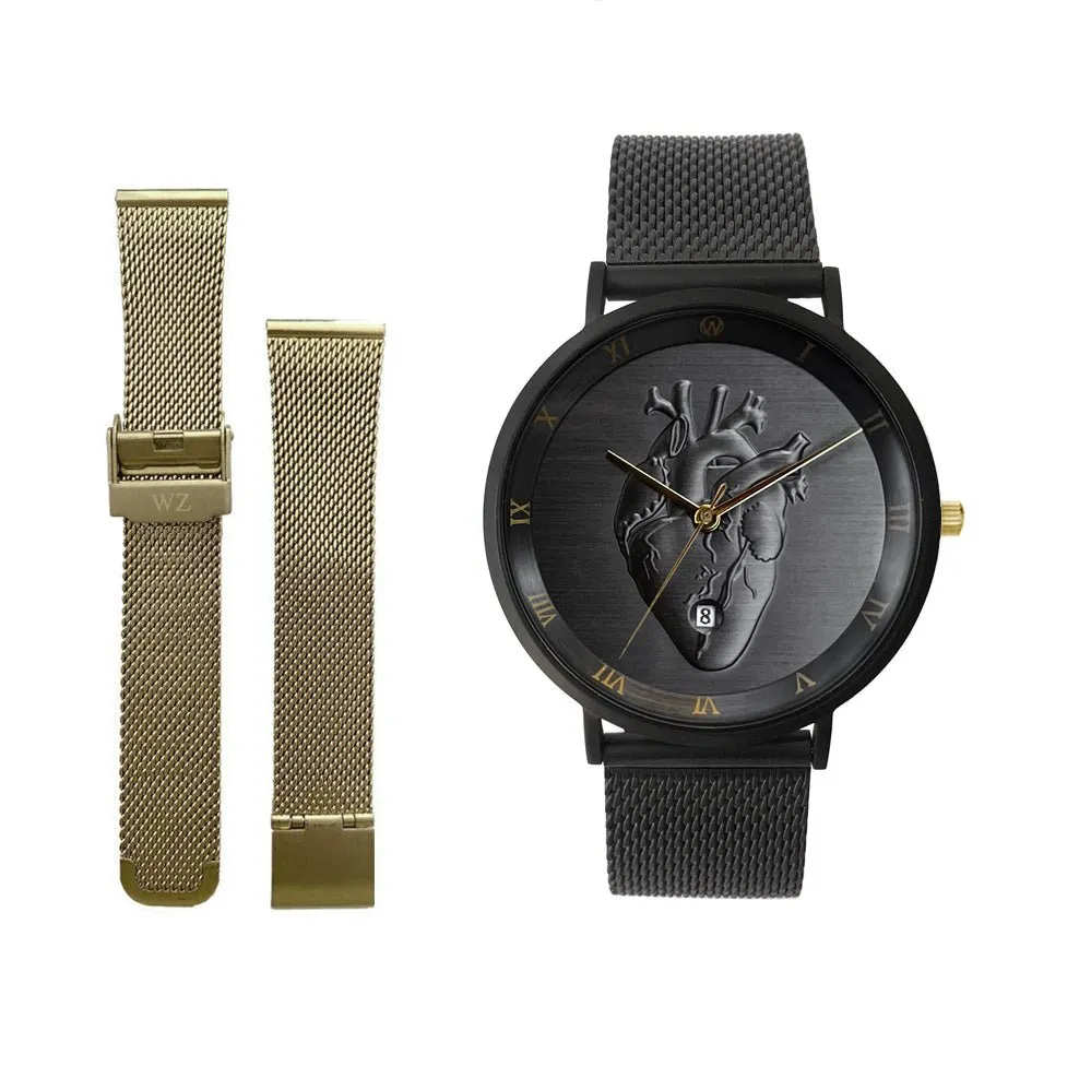 Black Heart Waterproof Watch