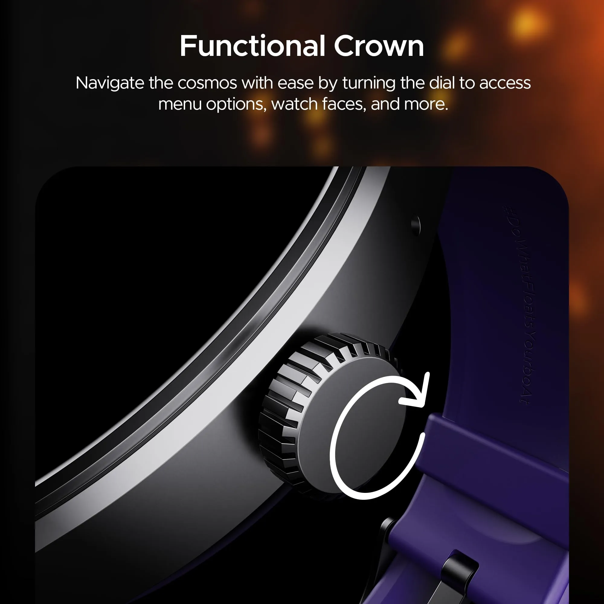 boAt Lunar Comet with 1.39" HD Display, Advanced Bluetooth Calling, Functional Crown, Multiple Sports Mode,100 Watch Faces, HR & SpO2 Monitoring,IP67, Smart Watch for Men & Women(Deep Purple)
