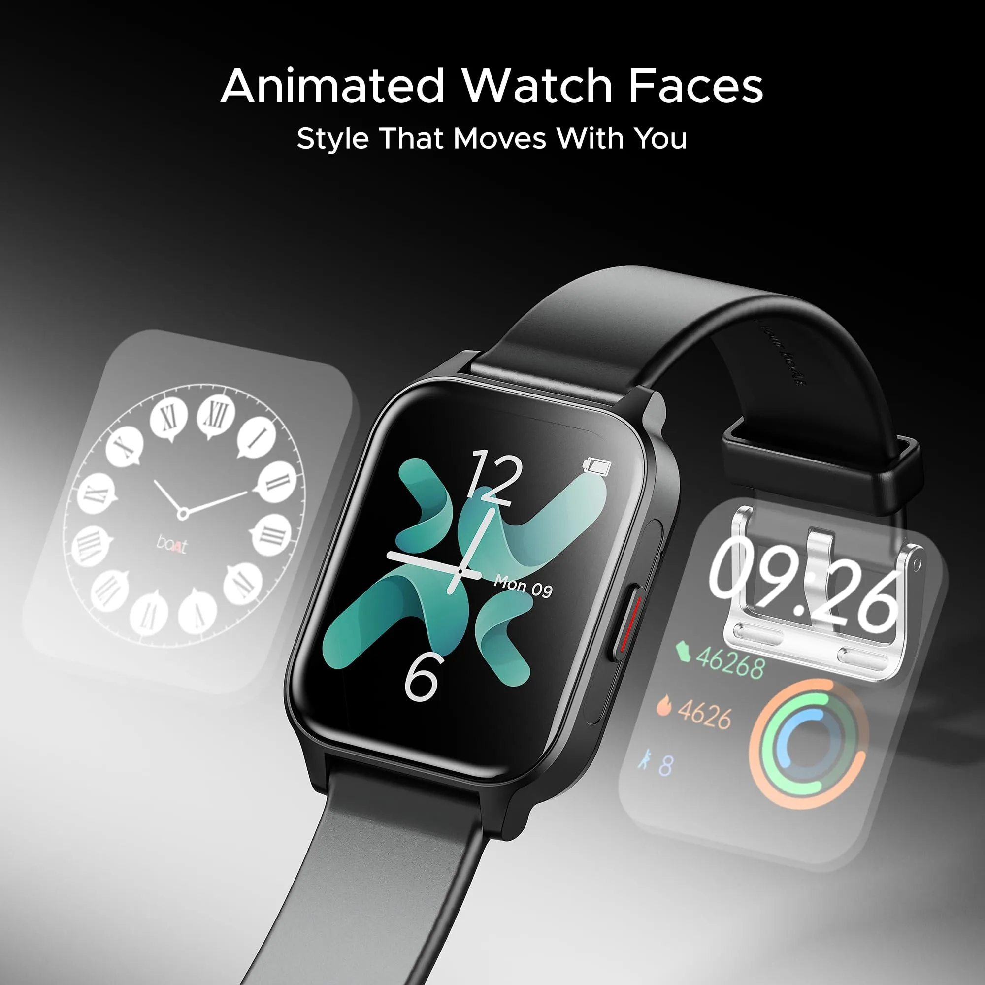 boAt Newly Launched Wave Call 2 Plus Smart Watch w/Bilingual Support (Hindi/English), 1.96”(4.97 cm) HD Display, BT Calling, 100 Sports Modes, Animated Watch Faces, Voice Assistant(Active Black)